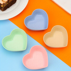 2pcs Plastic Heart-Shaped Hamster Feeding Bowls - Durable Small Pet Feeder for Food and Water, Great for Rabbits, Guinea Pigs, Cats and Dogs - Anti-Tip Design Pet Supplies