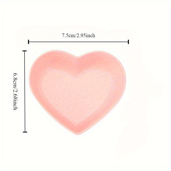 2pcs Plastic Heart-Shaped Hamster Feeding Bowls - Durable Small Pet Feeder for Food and Water, Great for Rabbits, Guinea Pigs, Cats and Dogs - Anti-Tip Design Pet Supplies - Image 2