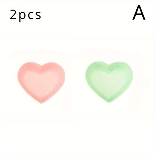2pcs Plastic Heart-Shaped Hamster Feeding Bowls - Durable Small Pet Feeder for Food and Water, Great for Rabbits, Guinea Pigs, Cats and Dogs - Anti-Tip Design Pet Supplies - Image 3