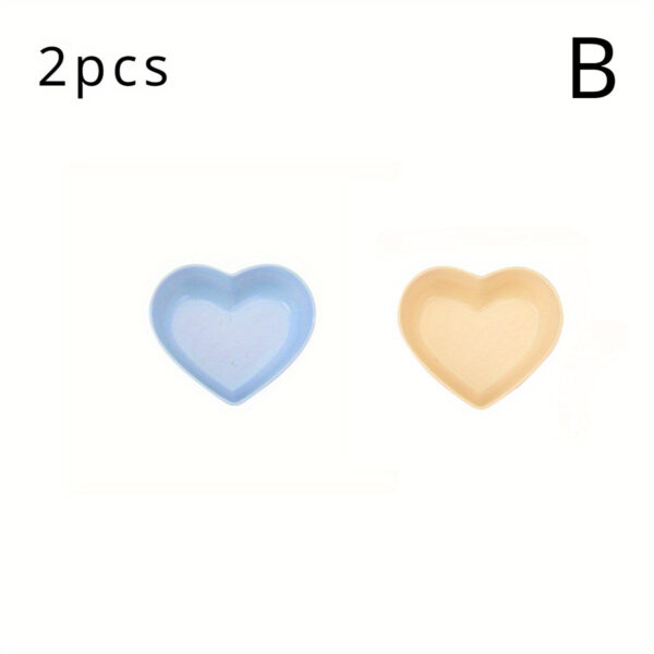 2pcs Plastic Heart-Shaped Hamster Feeding Bowls - Durable Small Pet Feeder for Food and Water, Great for Rabbits, Guinea Pigs, Cats and Dogs - Anti-Tip Design Pet Supplies - Image 5