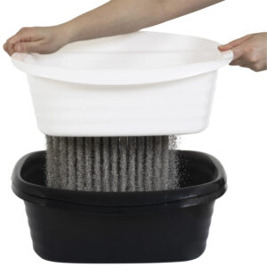 Sifting Cat Litter Box, 2 Open Top Plastic Cat Litter Pans and Cat Litter Tray, Large, Black
