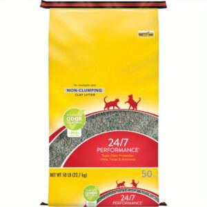 50 lb Non Clumping Low Dust Cat Litter with 24/7 Odor Control