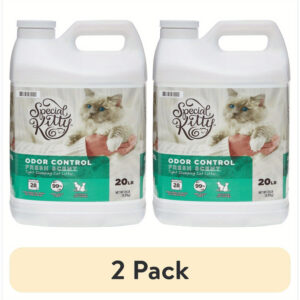 (2 pack)Scoopable Tight Clumping Cat Litter, Fresh Scent, 20 lb