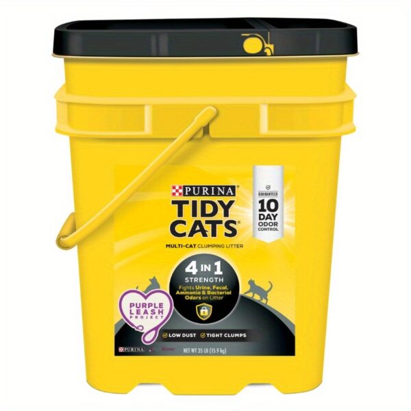 1pc Cats 4-in-1 Clumping Cat Litter, Odor Control, Low Dust, 35 lb. Pail - Image 2