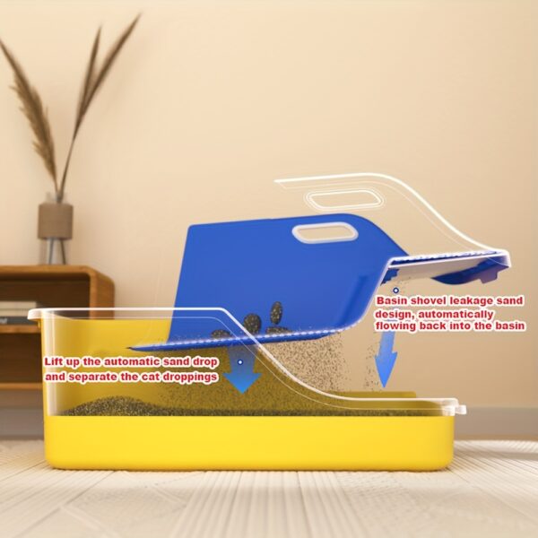 UPKEYE Large Cat Litter Box with Integrated Scoop - Easy Clean, High-Sided, Leak-Proof Design for Multiple Cats - Image 11