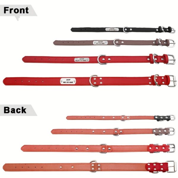 Custom Engraved Dog Collar with Personalized ID Tag - Durable Padded Pet Collar for Small, Medium & Large Dogs - Solid Pattern, Adjustable Fit, Secure Metal Hardware, Personalized Pet Accessory | Stylish Dog Collar | Durable Band, Personalized Dog Collar - Image 10