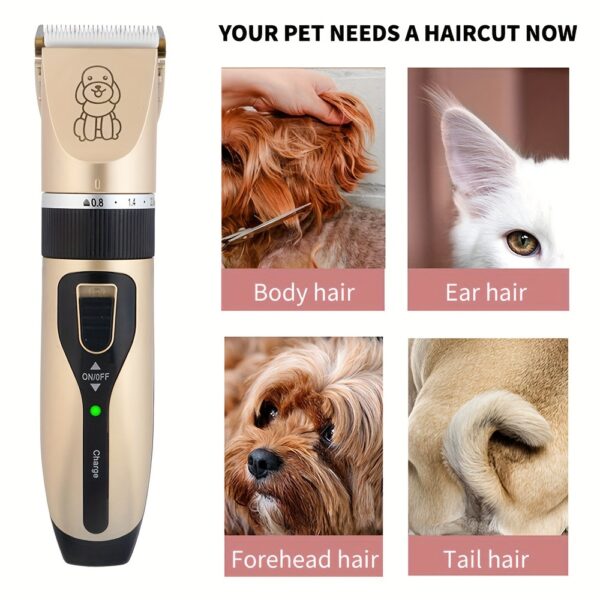USB Rechargeable Pet Grooming Kit - Electric Hair Trimmer for Dogs & Cats, Low Noise, Portable Clippers - Image 9