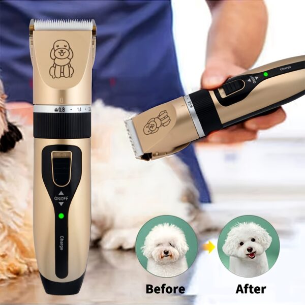 USB Rechargeable Pet Grooming Kit - Electric Hair Trimmer for Dogs & Cats, Low Noise, Portable Clippers - Image 5