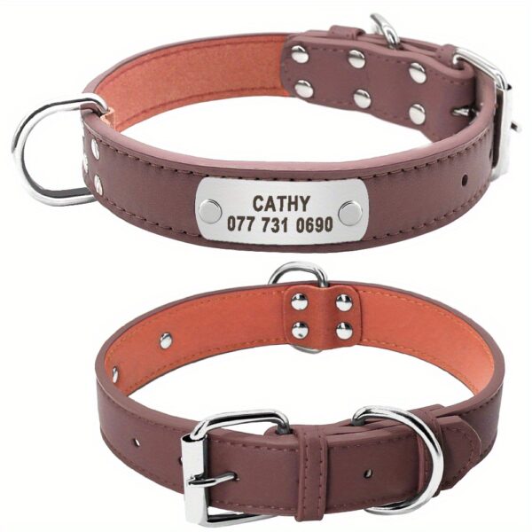 Custom Engraved Dog Collar with Personalized ID Tag - Durable Padded Pet Collar for Small, Medium & Large Dogs - Solid Pattern, Adjustable Fit, Secure Metal Hardware, Personalized Pet Accessory | Stylish Dog Collar | Durable Band, Personalized Dog Collar - Image 13