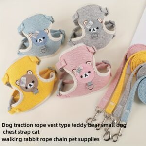 Dog Chest Harness And Leash, Soft Dog Harness Vest With Rope, Adjustable Dog Walking Harness, Only For Small Dog