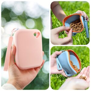 1pc Silicone Dog Treat Bag Pet Snack Bag Travel Portable Training Bag Pet Walking Bag