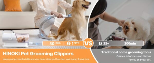 Pro pet Grooming kit Pet Grooming  Vacuum Picks Up 99% Pet Hair 7 Proven Grooming Tools 2.3L Capacity Pet Hair Dust Cup - Image 9