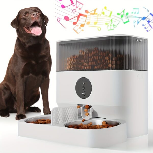 Large Capacity Automatic Dog Feeder, WiFi Cat Food Dispenser, with 1080P Camera, Can Feed 2 Cats and Dogs, 1.32gal Pet Feeder, APP Control, Two-way Audio, Dual Power, Three Versions, Ideal Gift for Pet Owners Does not include battery and adapter - Image 7