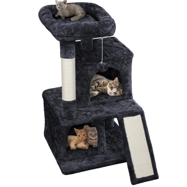 Costoffs 36'' Cat Tree Multilevel Cat Tower with Extra Large Perch & Scratching Posts & Scratching Board for Indoor Cats/ Kittens - Image 6