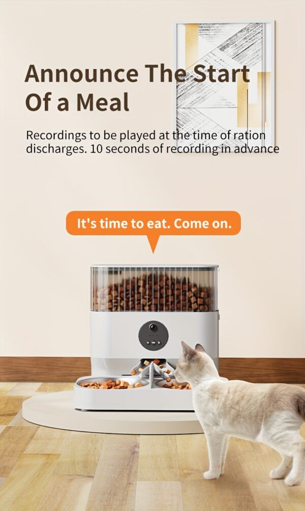 Large Capacity Automatic Dog Feeder, WiFi Cat Food Dispenser, with 1080P Camera, Can Feed 2 Cats and Dogs, 1.32gal Pet Feeder, APP Control, Two-way Audio, Dual Power, Three Versions, Ideal Gift for Pet Owners Does not include battery and adapter - Image 19