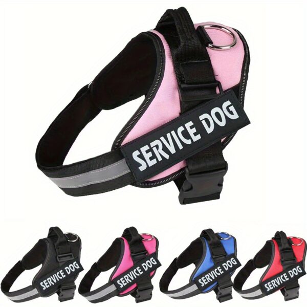 1pc Service Dog Vest Harness with Handle, Adjustable Polyester Pet Carrier for Outdoor Use, Graphic Pattern, No Battery Required, Outdoor Pet Gear | Reflective Dog Vest | Sturdy Handle Feature - Image 36