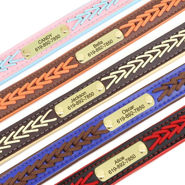 Personalized Engraved Braided Dog ID Tag Collar - Adjustable, Customizable with Name & Contact Info for Small to Large Breeds (Pitbull, French Bulldog) - Red & Black Design, Dog Collar | Stylish Dog Collar | Dog Collar - Image 8