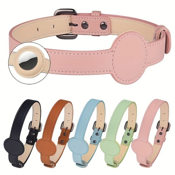 Dog Collar For Airtag Protective Tracker, Waterproof Pet Dog Anti-lost Positioning Silicone PU Collar Anti-lost Pet Cat Dog Collar