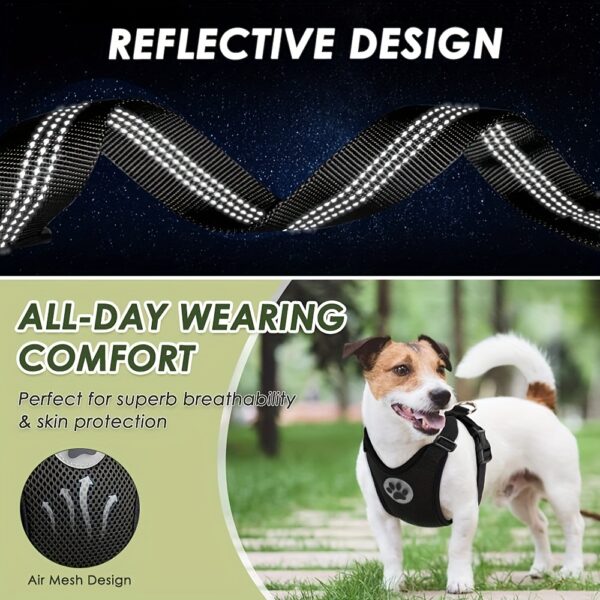 Adjustable Dog Car Harness Seat Belt Set, Pet Vest Harness For Car With Strap - Image 12