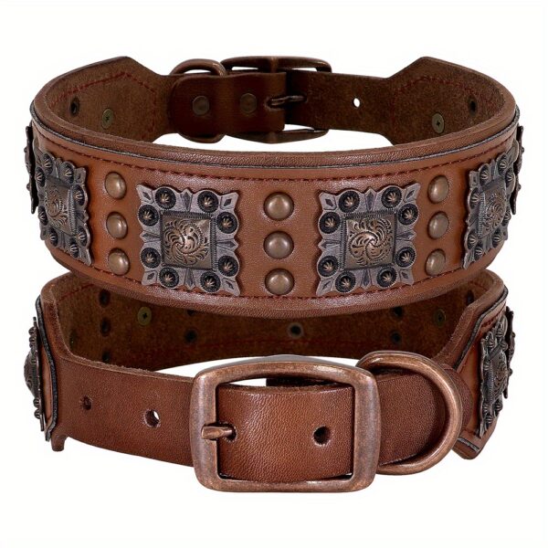 Heavy Duty Studded Leather Dog Collar for Medium and Large Dogs - Durable and Comfortable - Image 16
