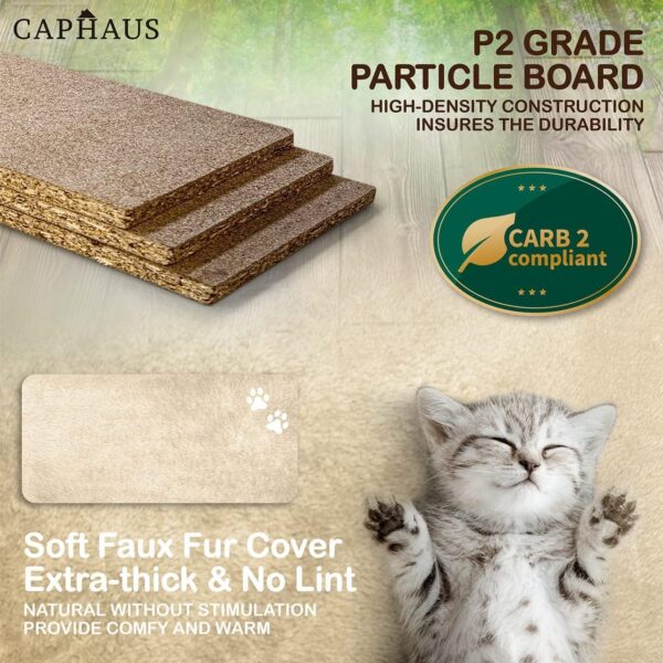 CAPHAUS Tall Cat Tree for Indoor Cats, Modern Cute 70-Inch Climbing Play Tower with Top Perch for Large Kittens, Multi-Level Cat Activity Tree w Scratching Posts, Hammock, Cat Cave Condo - Image 16