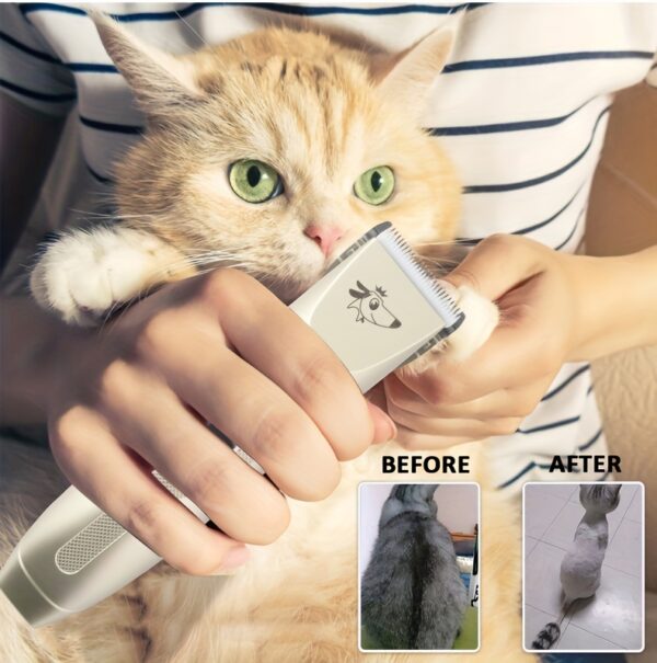 [Professional Pet Grooming Kit] 36V Professional Cordless Pet Grooming Kit - USB Rechargeable Dog And Cat Hair Trimmer with Lithium Battery, Pet Salon Hairdressing Tools Set - Guide Combs, Scissors, And Nail Clippers - Image 14