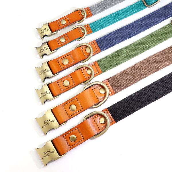 Durable Personalized Nylon Dog Collar with ID Tag - Adjustable for Dogs and Cats - Image 4