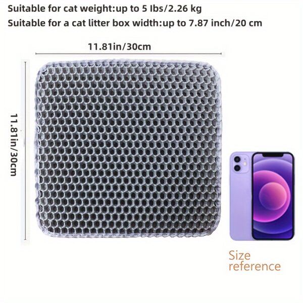 Honeycomb Double Layer Cat Litter Trapping Mat, Non-slip Washable Cat Cleaning Mat For Pet Toilet Kennel Litter Box - Image 5