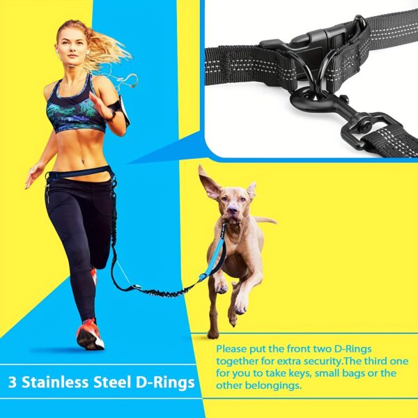 Hands-Free Adjustable Double Handle Dog Leash - Elastic Retractable Rope for Large and Medium Dogs - Perfect for Running, Jogging, and Walking with Your Pet - Image 8
