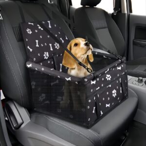 Pet Car Booster Seat For Dog Cat Portable And Breathable Bag With Seat Belt Dog Carrier Safety Stable For Travel Look Out With Clip On Leash With PVC Tube Christmas Gift