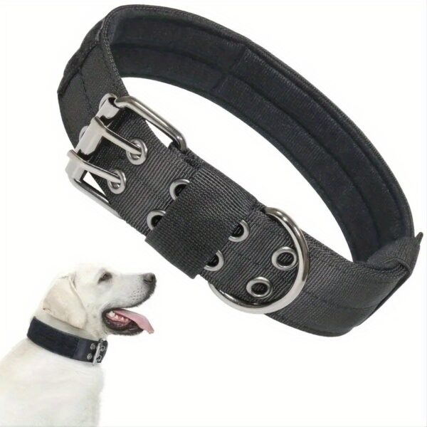1pc Heavy Duty Nylon Tactical Pet Dog Collar - Adjustable and Durable for Large Dogs - Image 3
