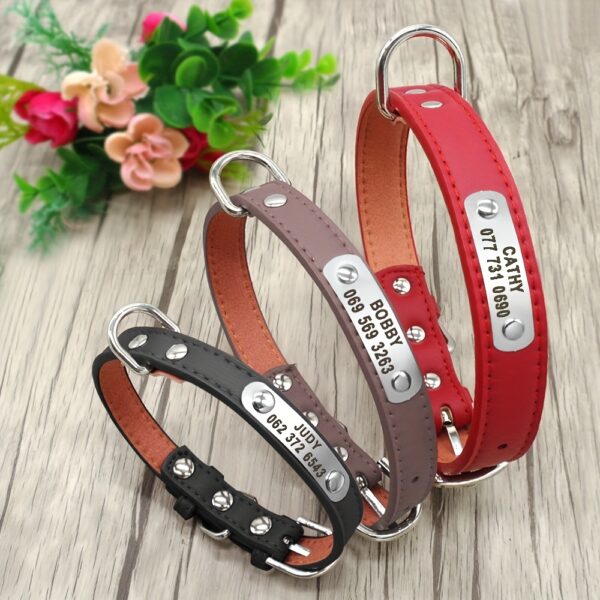 Custom Engraved Dog Collar with Personalized ID Tag - Durable Padded Pet Collar for Small, Medium & Large Dogs - Solid Pattern, Adjustable Fit, Secure Metal Hardware, Personalized Pet Accessory | Stylish Dog Collar | Durable Band, Personalized Dog Collar - Image 5