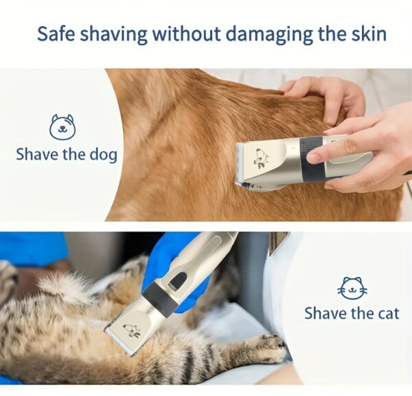 [Professional Pet Grooming Kit] 36V Professional Cordless Pet Grooming Kit - USB Rechargeable Dog And Cat Hair Trimmer with Lithium Battery, Pet Salon Hairdressing Tools Set - Guide Combs, Scissors, And Nail Clippers - Image 12