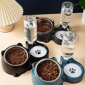 Automatic Pet Feeder & Water Dispenser Set - Non-Electric, Dual Bowl Design for Cats and Dogs