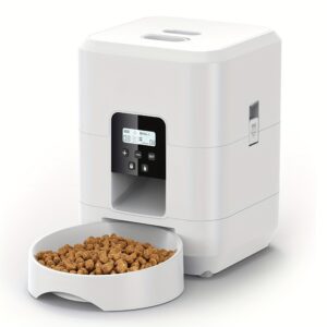 For Smart 67.63oz PET Feeder with Memory Function - USB & Battery Powered, Customizable Meal Scheduling, Includes Recording Bowl for Cats and Dogs