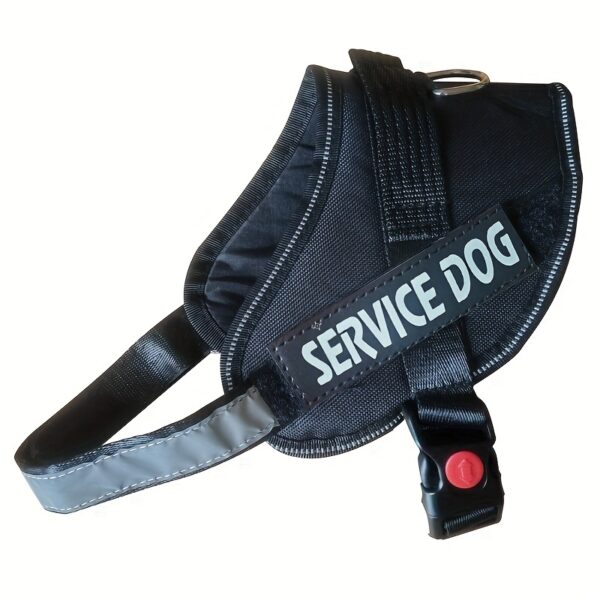 1pc Service Dog Vest Harness with Handle, Adjustable Polyester Pet Carrier for Outdoor Use, Graphic Pattern, No Battery Required, Outdoor Pet Gear | Reflective Dog Vest | Sturdy Handle Feature - Image 11