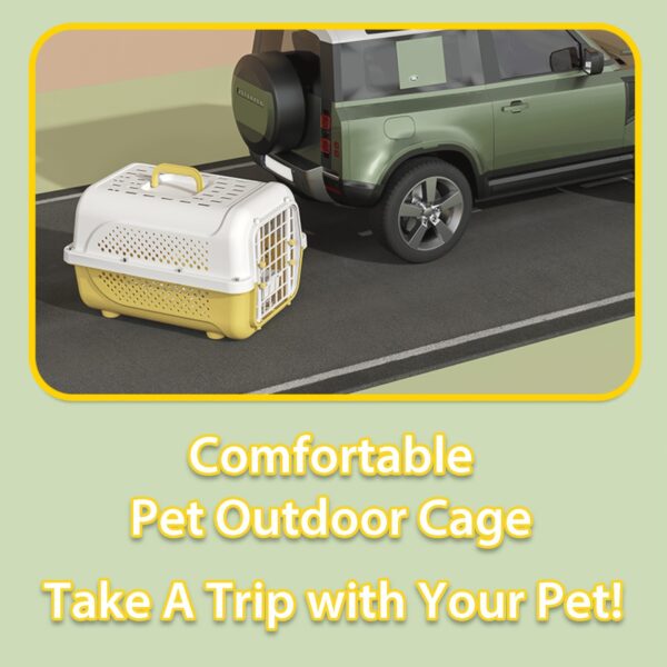 Cats Pet Travel Carrier, Plastic Kennels Rolling Plastic Wire Door Travel Dog Crate - Small - No Wheel, Pet Carrier | Hard-Sided Pet Kennel Ideal for Toy Dog Breeds, Small Cats & Small Animals | Dog Carrier - Image 3