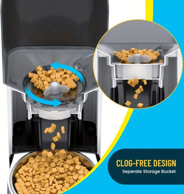 Elevated Automatic Cat Feeders, 19 Cup Timer Dry Food Dispenser for Cats and Dogs Pets with Desiccant Bag, Dog Feeder with Portion Control, Voice Recorder, 1 Pack - Image 18