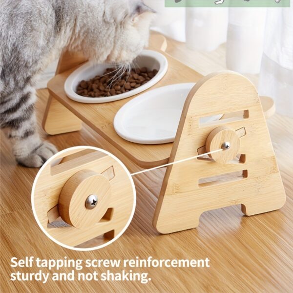 1/2/3pcs Adjustable Slanting Ceramic Pet Bowl Set - Ergonomic Lifting Design, Easy Cleaning, Anti-Slip Base, Suitable for Cats and Dogs of All Sizes - Dog Bowl, Cat Food Bowl, Pet Feeding Essentials