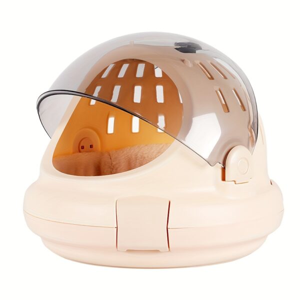 1pc Space Capsule Cat Litter Box, Portable Cat Carrier, PVC Material, Airline-Approved Pet Travel Carrier, Transparent Dome With Ventilation, Modern Cat Toilet, Handheld Cat Cage - Image 3