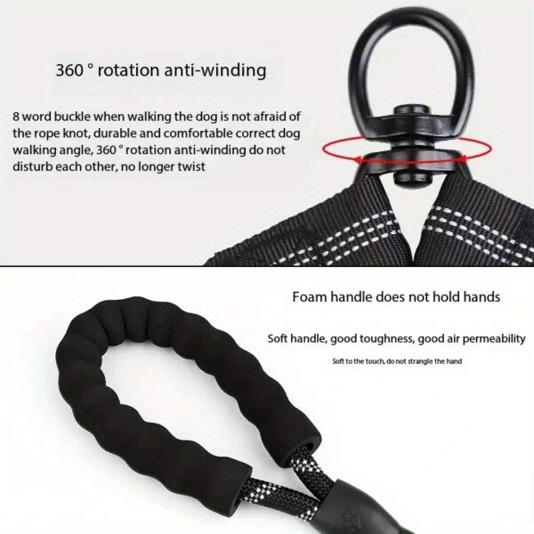 Two Dog 360 Swivel No Tangle Double Shock Absorbing Reflective Bungee Training Leashes, Double Dog Leashes for Walking - Image 25