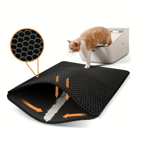 Honeycomb Double Layer Cat Litter Trapping Mat, Non-slip Washable Cat Cleaning Mat For Pet Toilet Kennel Litter Box - Image 18