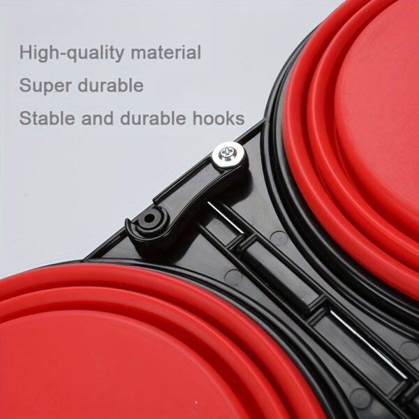 Collapsible Silicone Dog Travel Bowls, 2 In 1 Double Bowls Folding TPE Dog Food Bowl Water Bowl, Hangable Dog Feeder Dish Bowl For Outdoor Walking Camping Traveling - Image 3