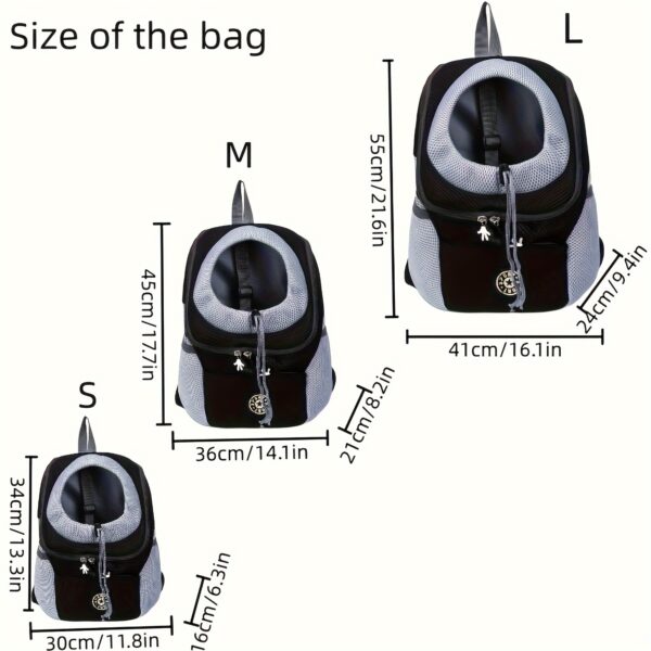 Small Medium Dog Carrier Backpack Pet Carrier with Breathable Strips, Front Pack Travel Bag for Cats - Image 2