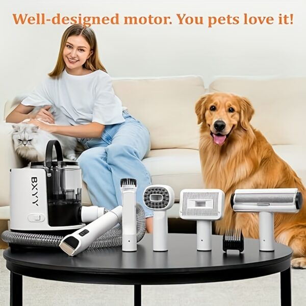 12000Pa Pet Grooming Kit & Vacuum - Ultimate Shedding Solution with 6 Tools, 1.5L Capacity, 99% Hair Removal Efficiency for Easy Dog Grooming - Perfect for Pet Owners with Heavy Shedding Breeds - Image 8
