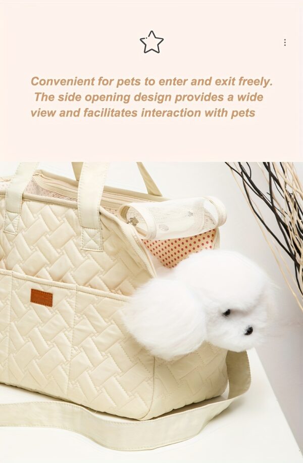 Portable Canvas Dog Carrier Bag - Breathable, Large Capacity Pet Tote with Shoulder Strap for Small to Medium Breeds - Available in Beige, Gray, Pink - Image 23