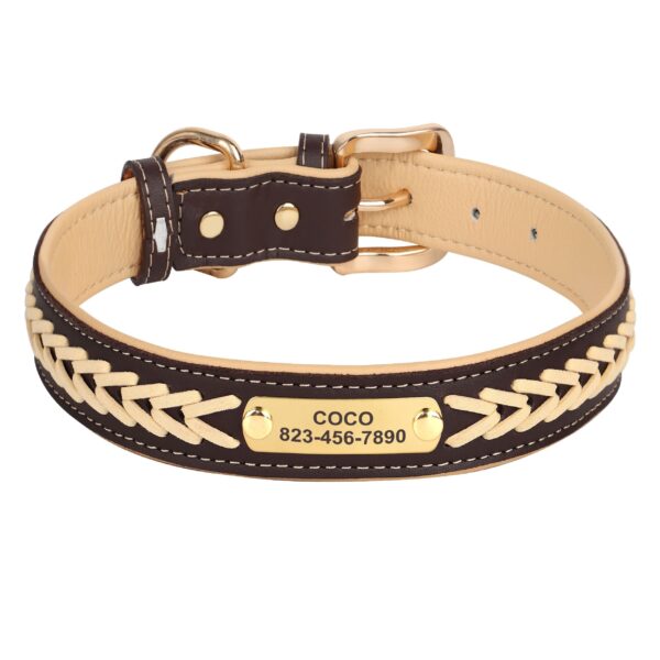 Personalized Engraved Braided Dog ID Tag Collar - Adjustable, Customizable with Name & Contact Info for Small to Large Breeds (Pitbull, French Bulldog) - Red & Black Design, Dog Collar | Stylish Dog Collar | Dog Collar - Image 11