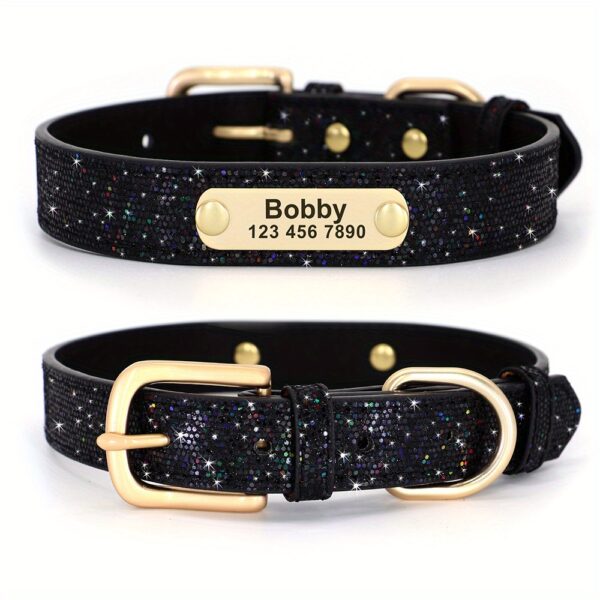 Bling Customized Dog Collar Anti-Lost Glitter ID Dog Collar Adjustable Pet Puppy Collar For Small Medium Dog Ji Doll Pug - Image 13
