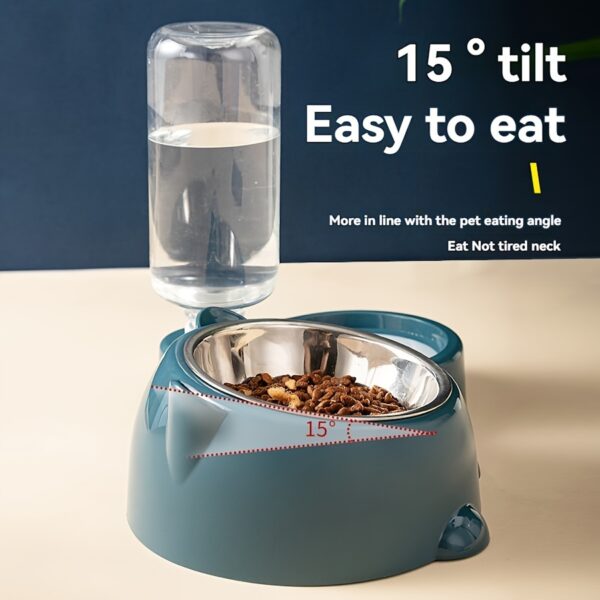 Automatic Pet Feeder & Water Dispenser Set - Non-Electric, Dual Bowl Design for Cats and Dogs - Image 3