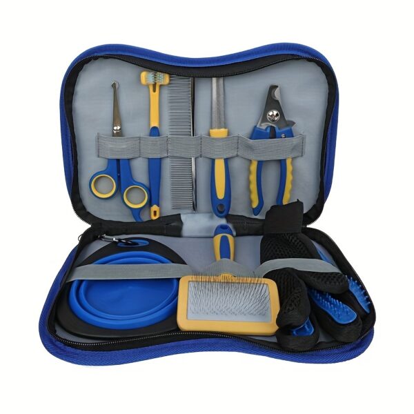 Baisher 8pcs Pet Grooming Kit For Dogs & Cats - Includes Detangling Comb, Nail Clippers, File, Deshedding Brush, And More - Silicone Bristles, Non-Electric Dog Grooming Supplies Dog Grooming Equipment - Image 3
